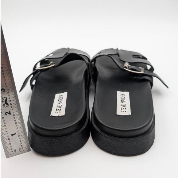 Steve Madden Mayhem Slide Sandal Open Toe Women's Black Size US8.5 EU39 - Picture 5 of 12